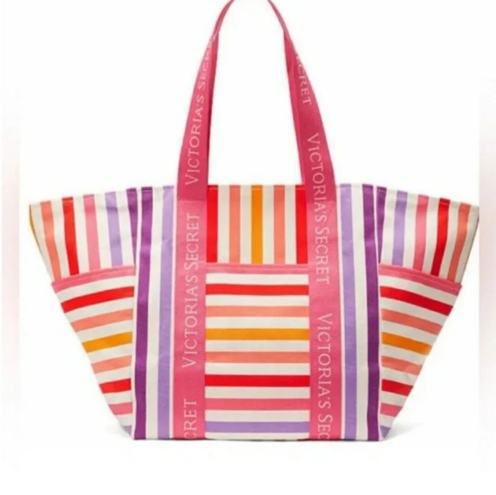 Victoria's secret striped tote bag